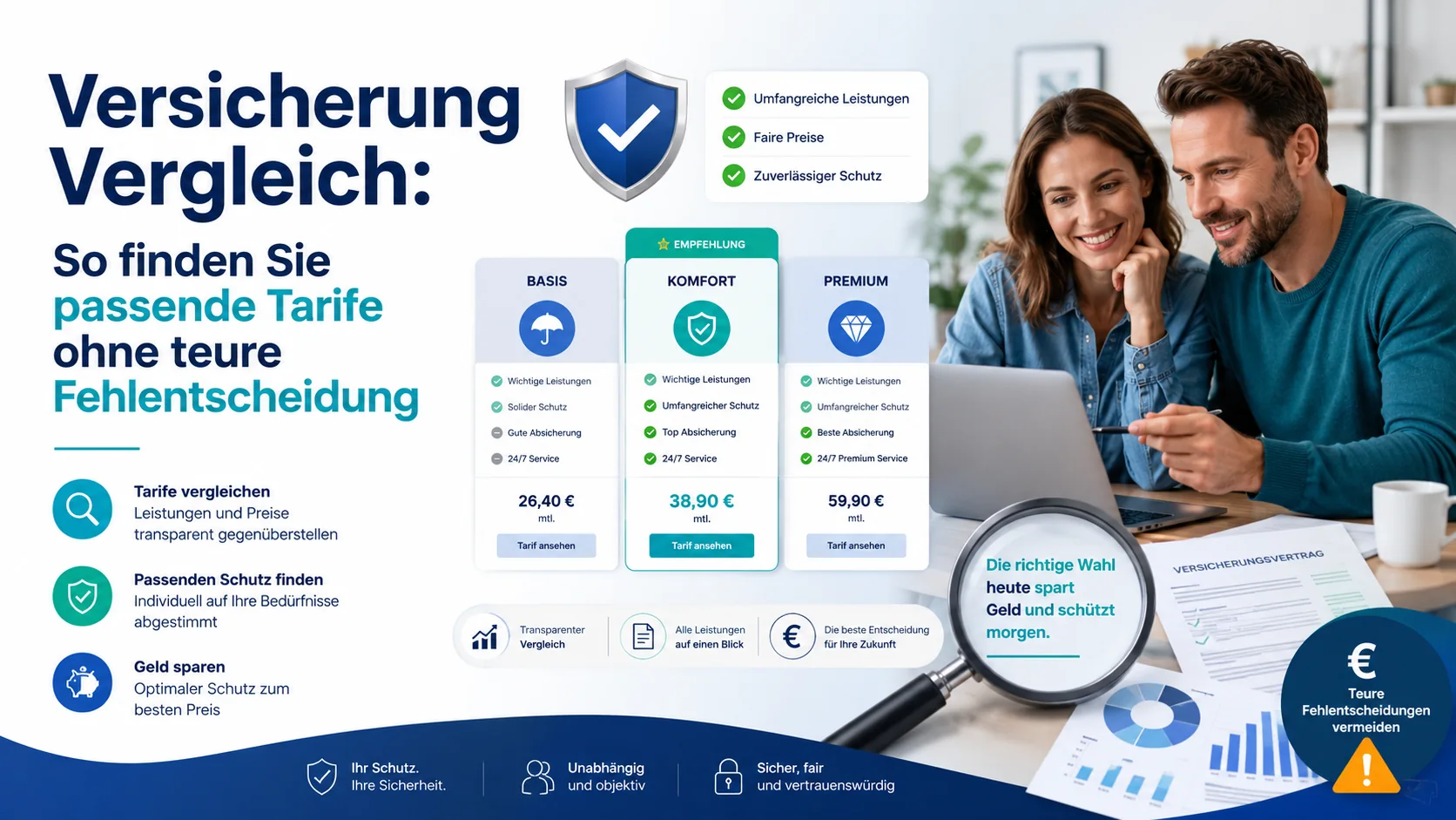 Versicherung Vergleich: Tarife sinnvoll vergleichen und besser wählen
